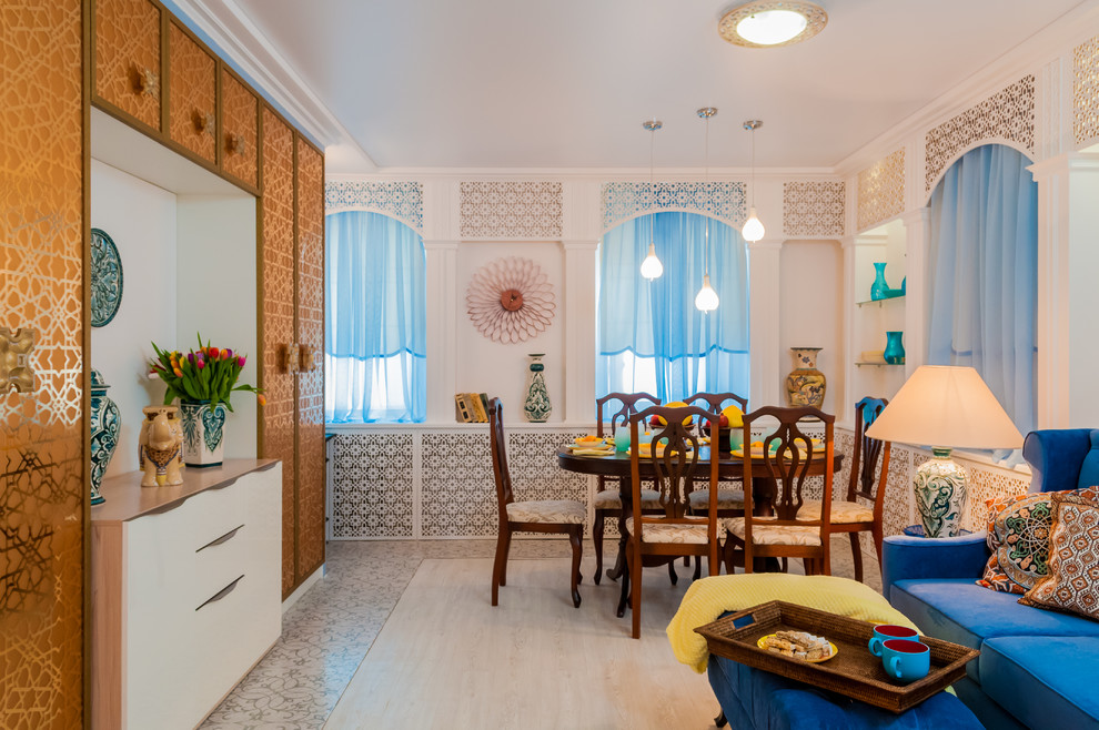 Обложка проекта: Гостиная - столовая в восточном стиле. Телепроект Фазенда.