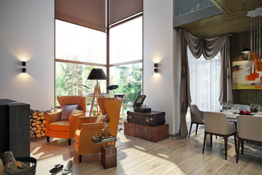 Интерьер загородного дома в Подмосковье.