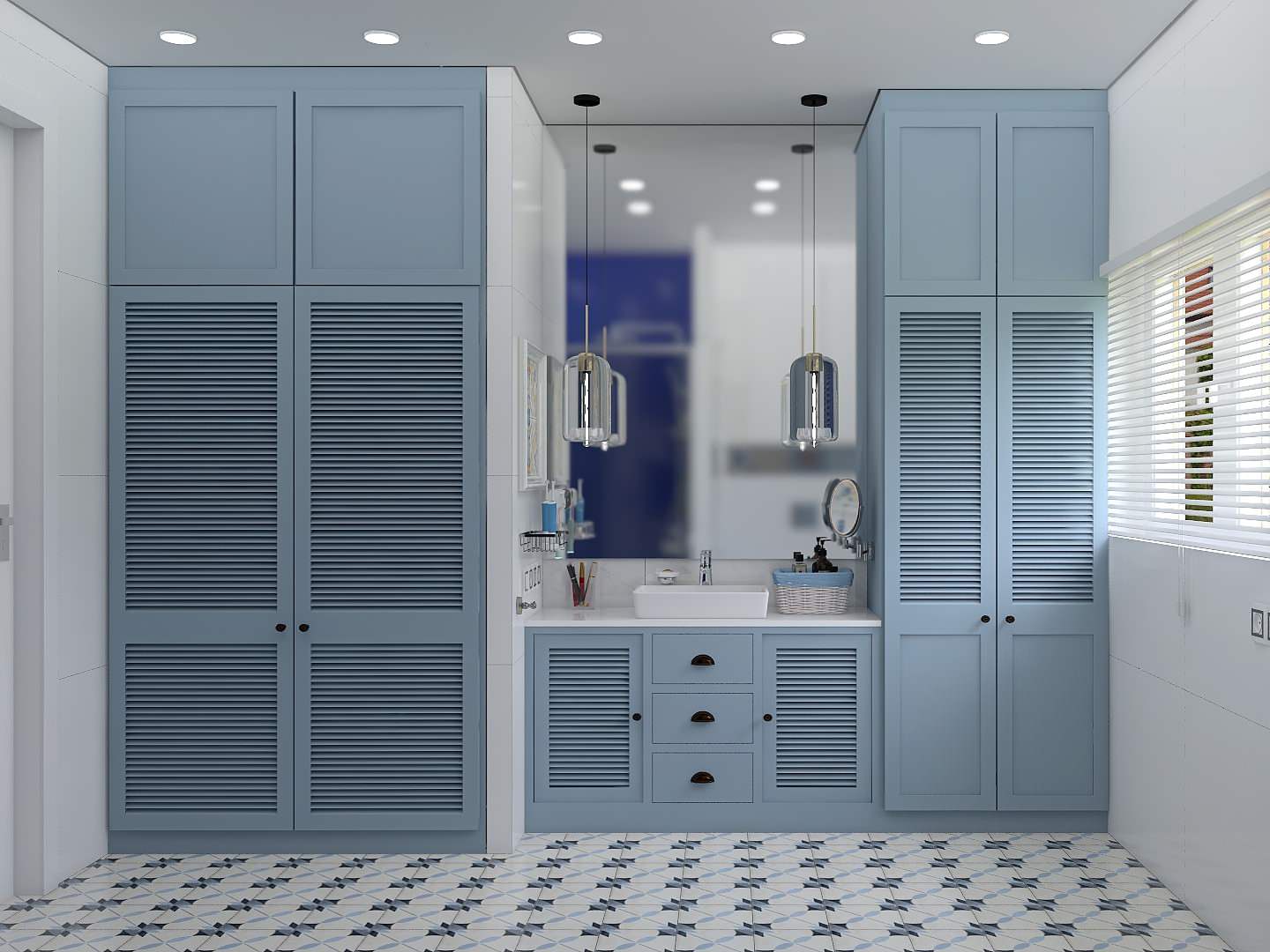 Ванная комната с нотками средиземноморского побережья