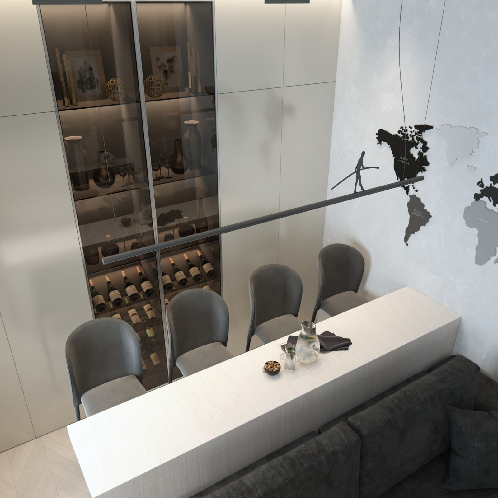 Барная стойка в гостиной