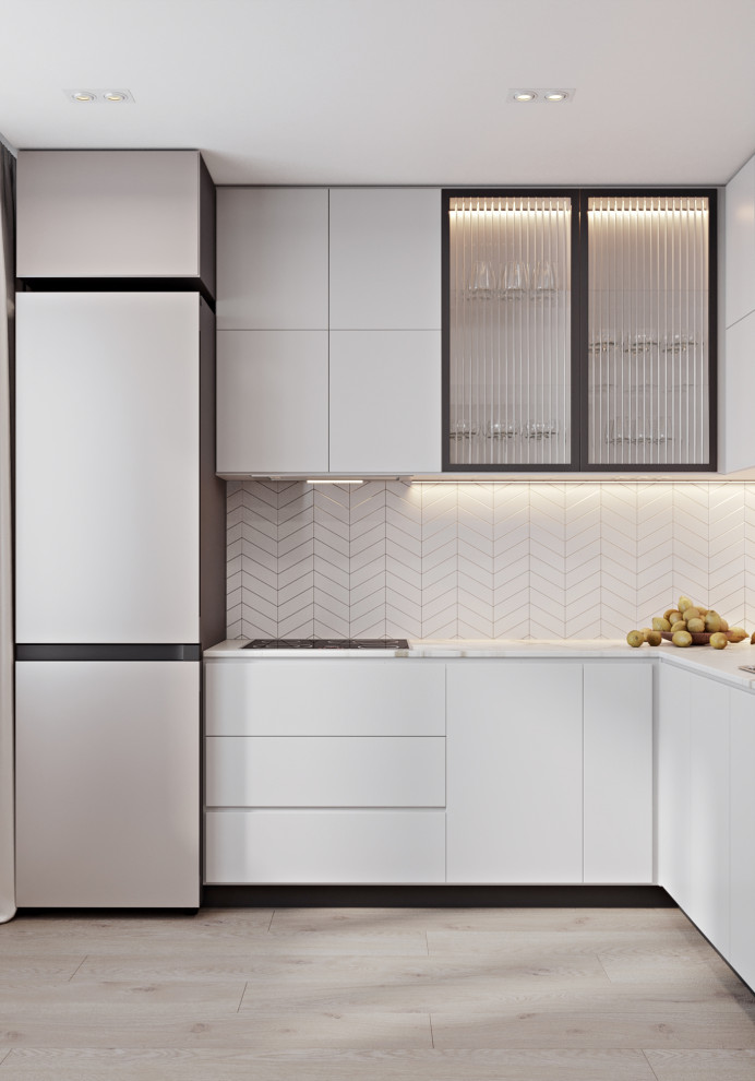 Обложка проекта: Дизайн проект кухни-гостиной ЖК Лазурный г. Воронеж