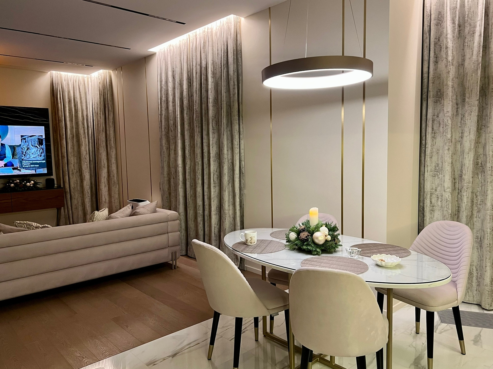 Текстильное оформление квартиры в современном стиле г. Москва