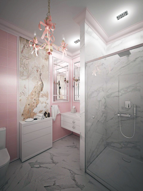 Розовая ванная