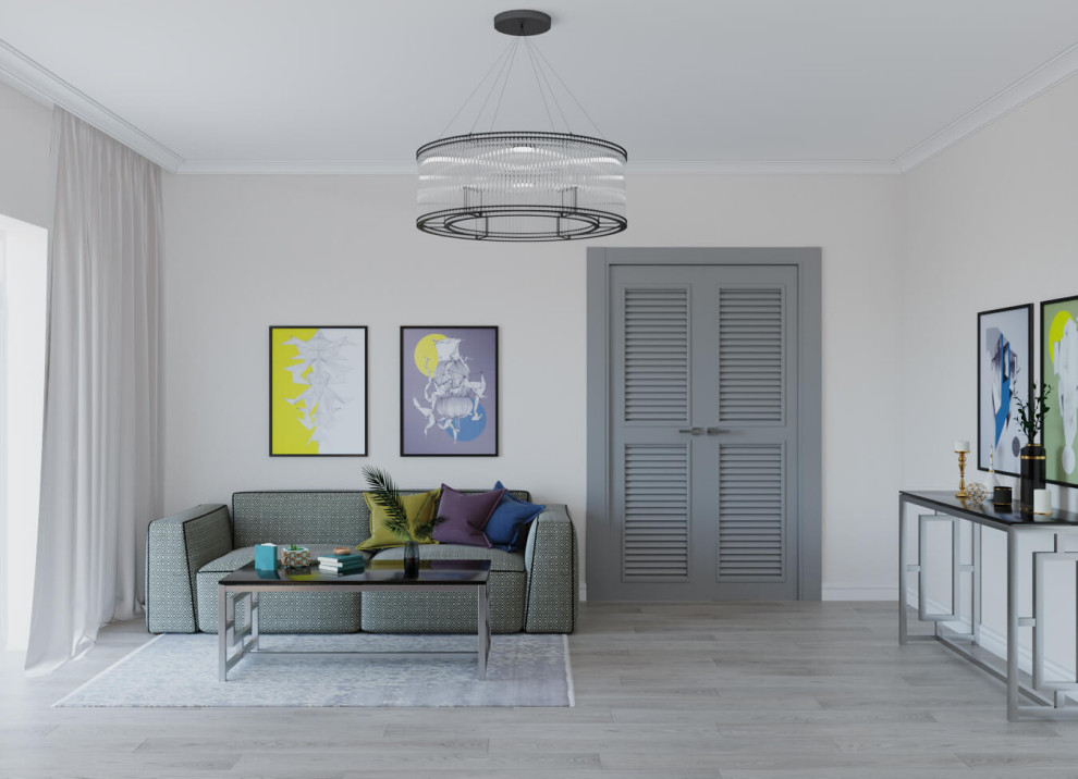 Гостиная 17,6 кв. м в современном стиле