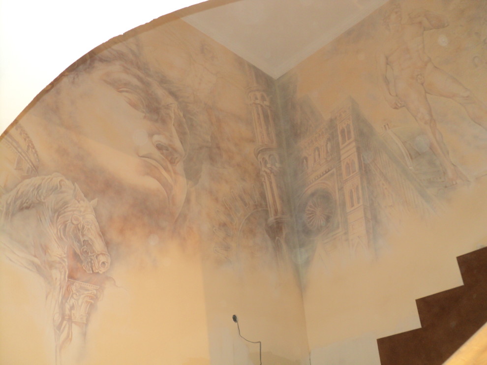 Декорирование стен Лестничного пространства