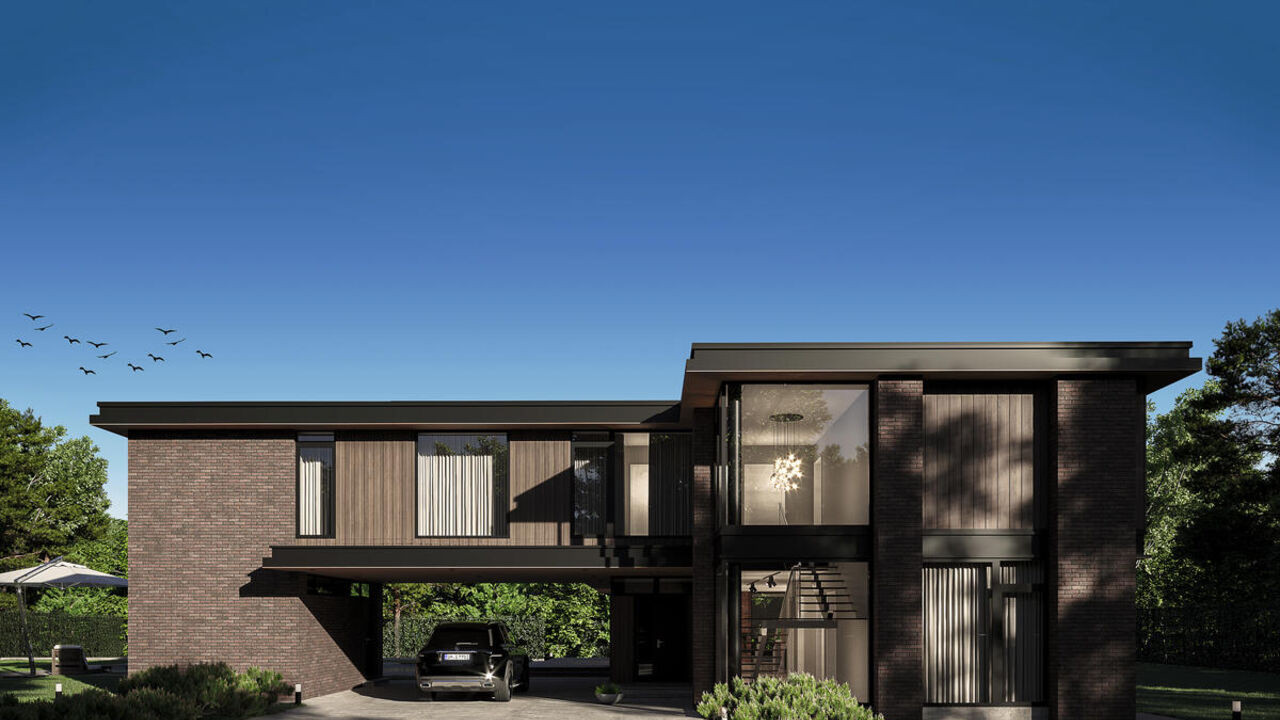 Проект с плоской кровлей 322 м2