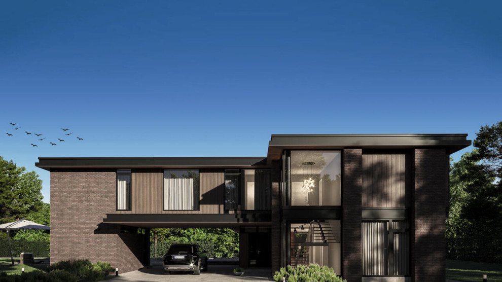 Проект с плоской кровлей 322 м2