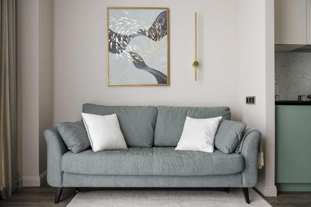 Интерьер квартиры в Приморском районе Санкт-Петербурга с видом на Лахта Центр