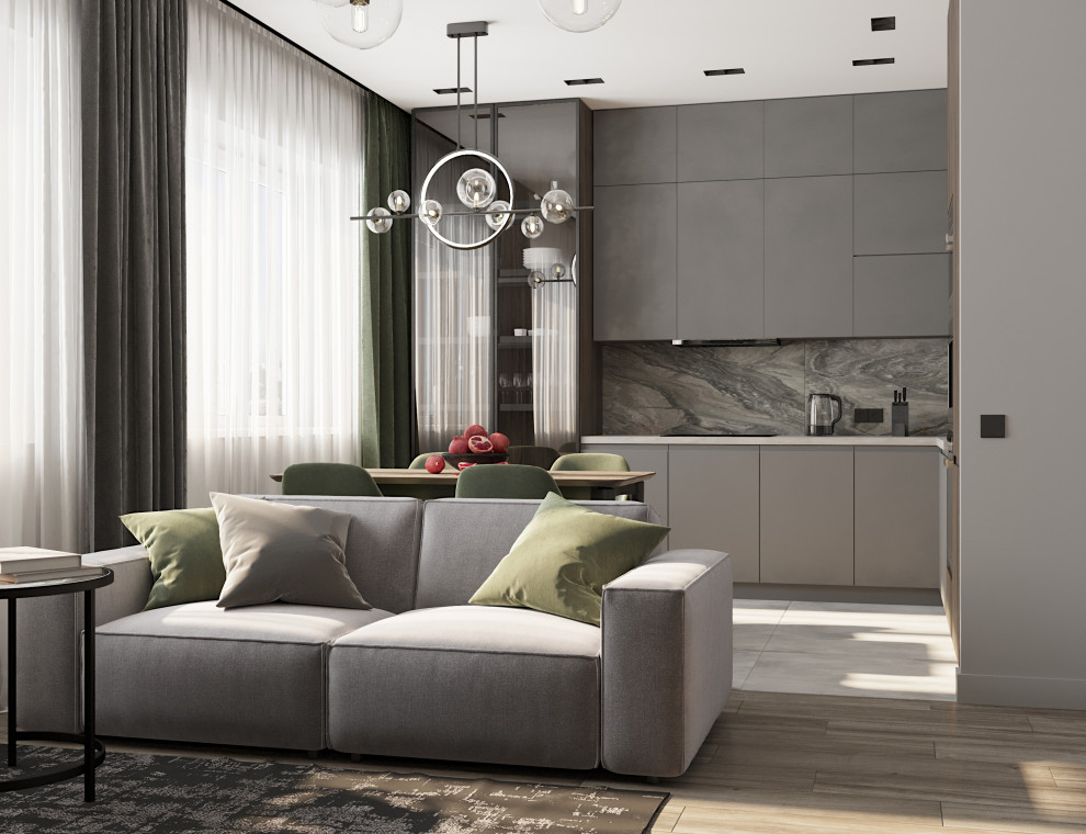 Кухня-гостиная 28 кв. м  в ЖК "Парковый", г. Белгород.