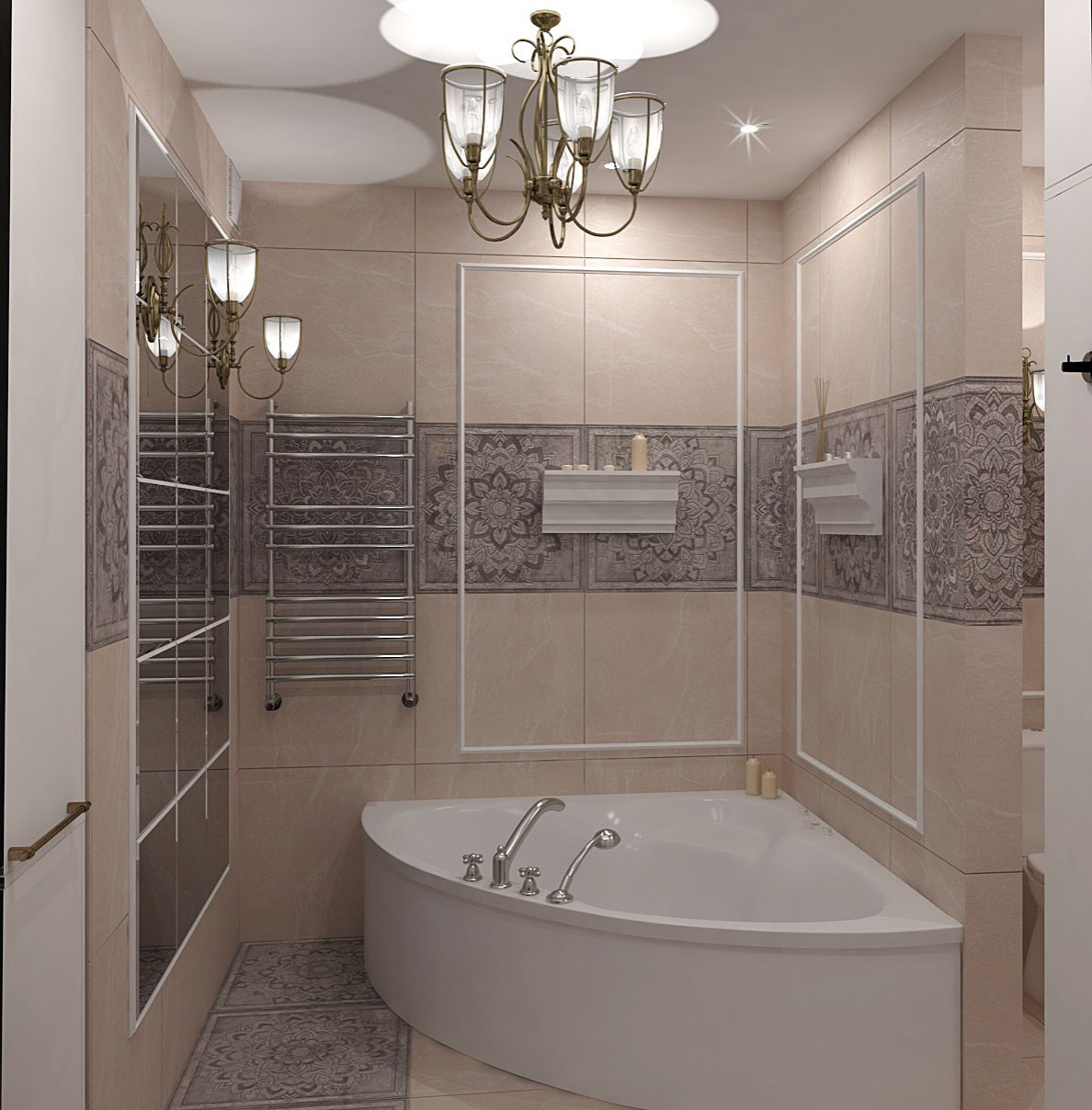 Квартира 40 м2 с элементами классики