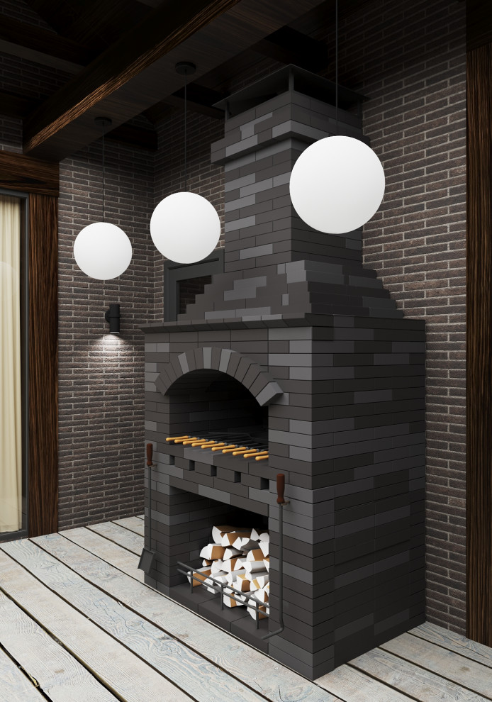 Открытая терраса с зоной барбекю