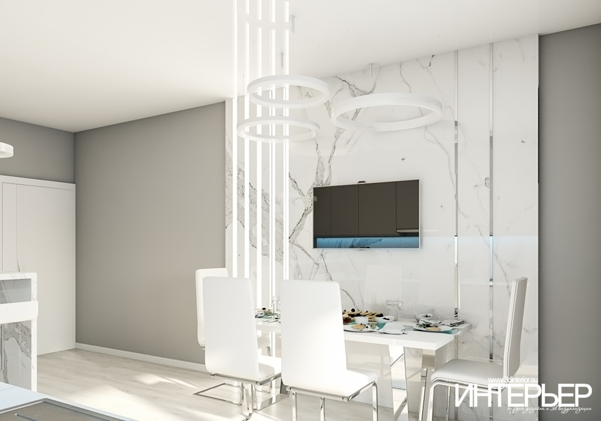 Дизайн-проект кухни в современном стиле в частном доме в г. Пятигорск