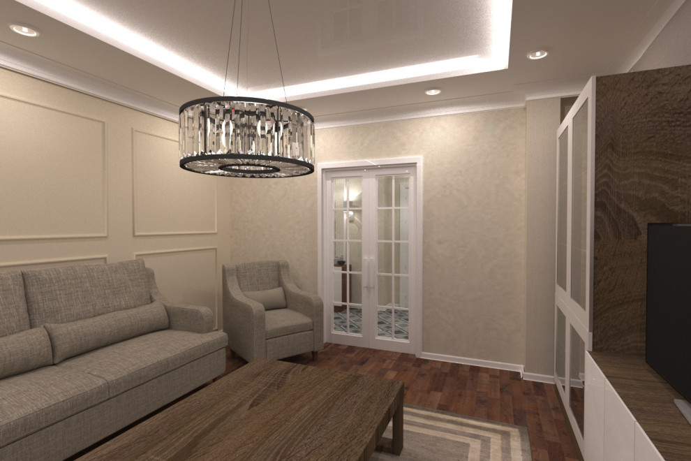 Обложка проекта: Гостиная и прихожая в неоклассике