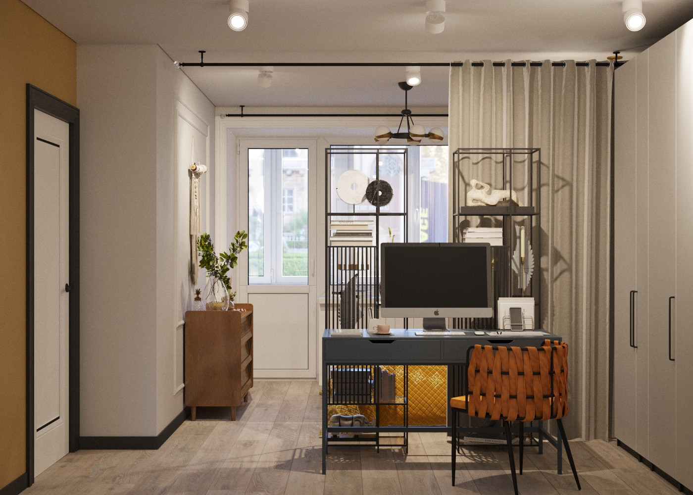 Обложка проекта: Спальня в двухкомнатной квартире площадью 54 кв м