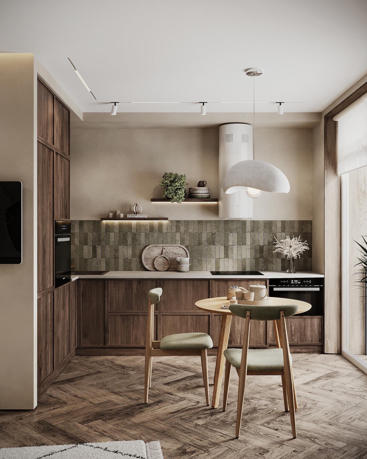 Дизайн интерьера квартиры в стиле джапанди с элементами бохо в ЖК "Квартал Che"