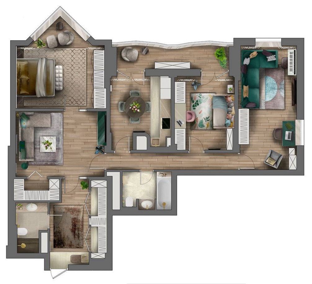 Обложка проекта: Кашемир беж. Квартира 130 кв.м. на Зоологической ул.