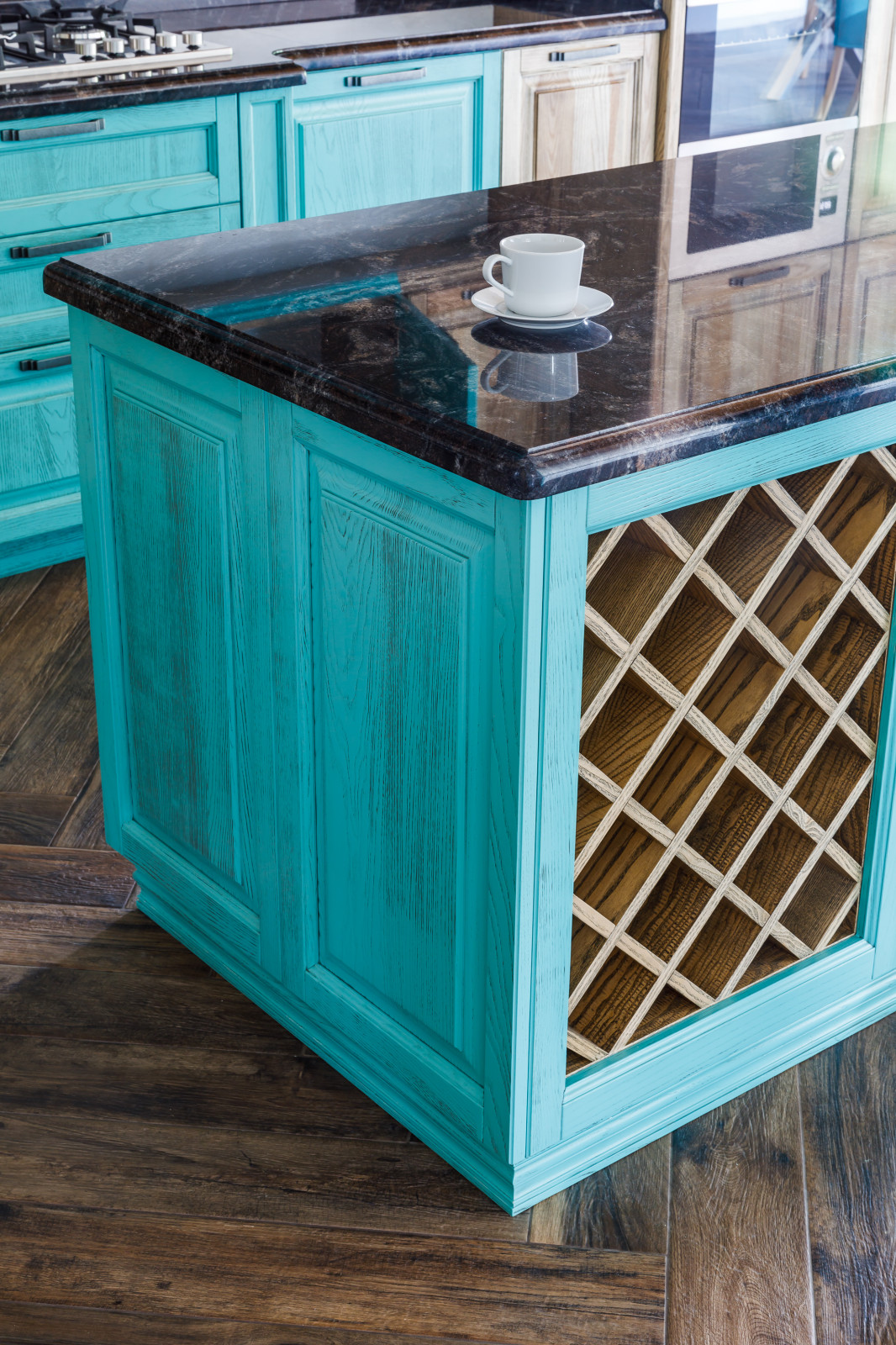 Кухня в бирюзовых оттенках