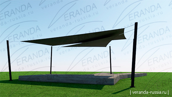 Теневые паруса для зоны отдыха на загородном участке