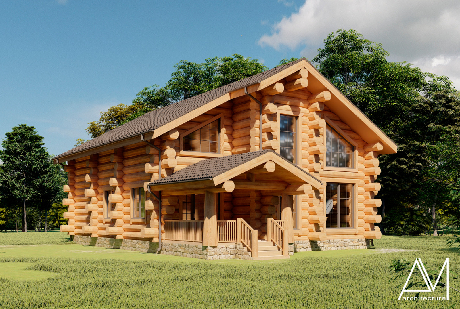 Обложка проекта: Дом из бревна ручной рубки