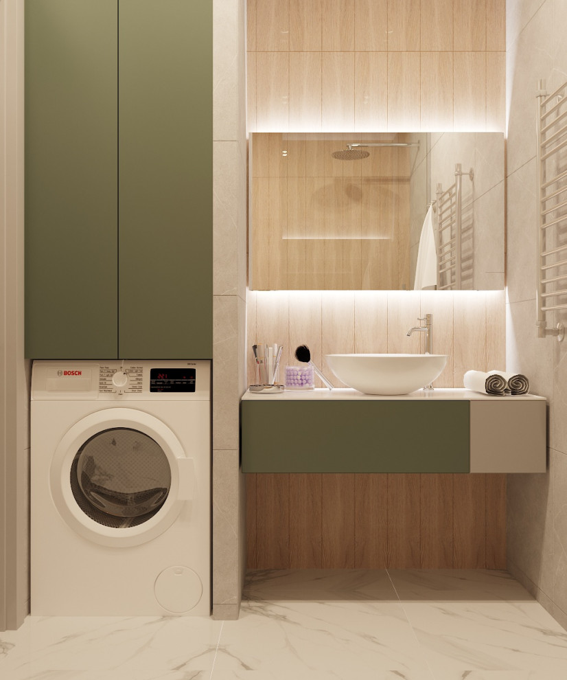 Интерьер ванной комнаты в ЖК "Притяжение"