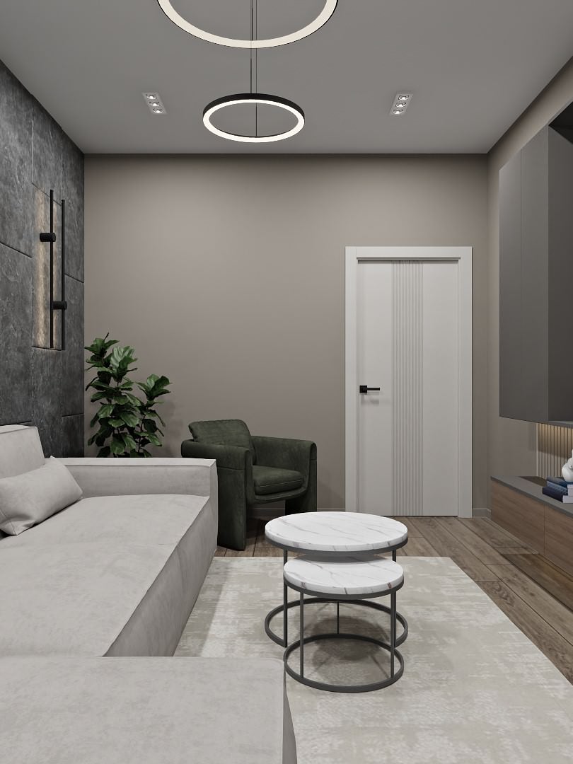 Обложка проекта: Гостиная с акцентной стеной