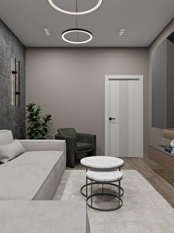 Обложка проекта: Гостиная с акцентной стеной