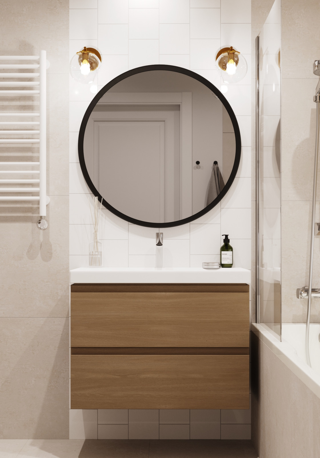 Дизайн-проект для молодой девушки 45,кв.м