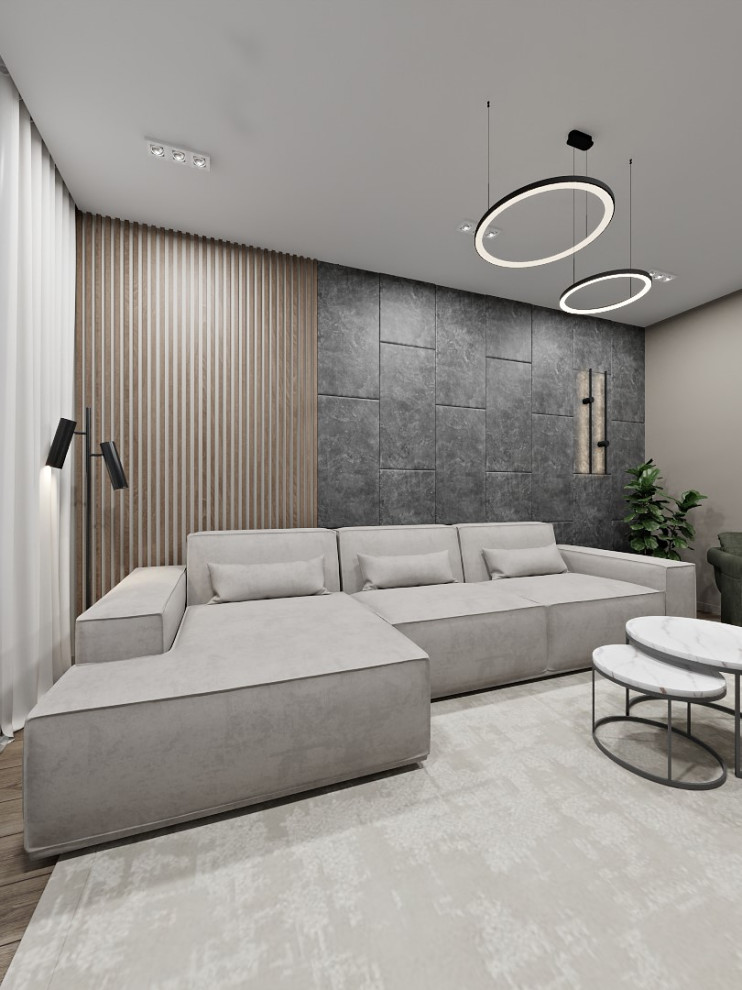 Гостиная с акцентной стеной