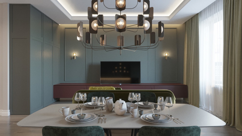 Дизайн интерьера апартаментов в Изумрудных оттенках