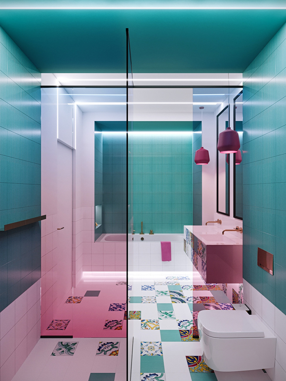 Детская ванная. Таунхаус в ЖК "Парк Авеню"