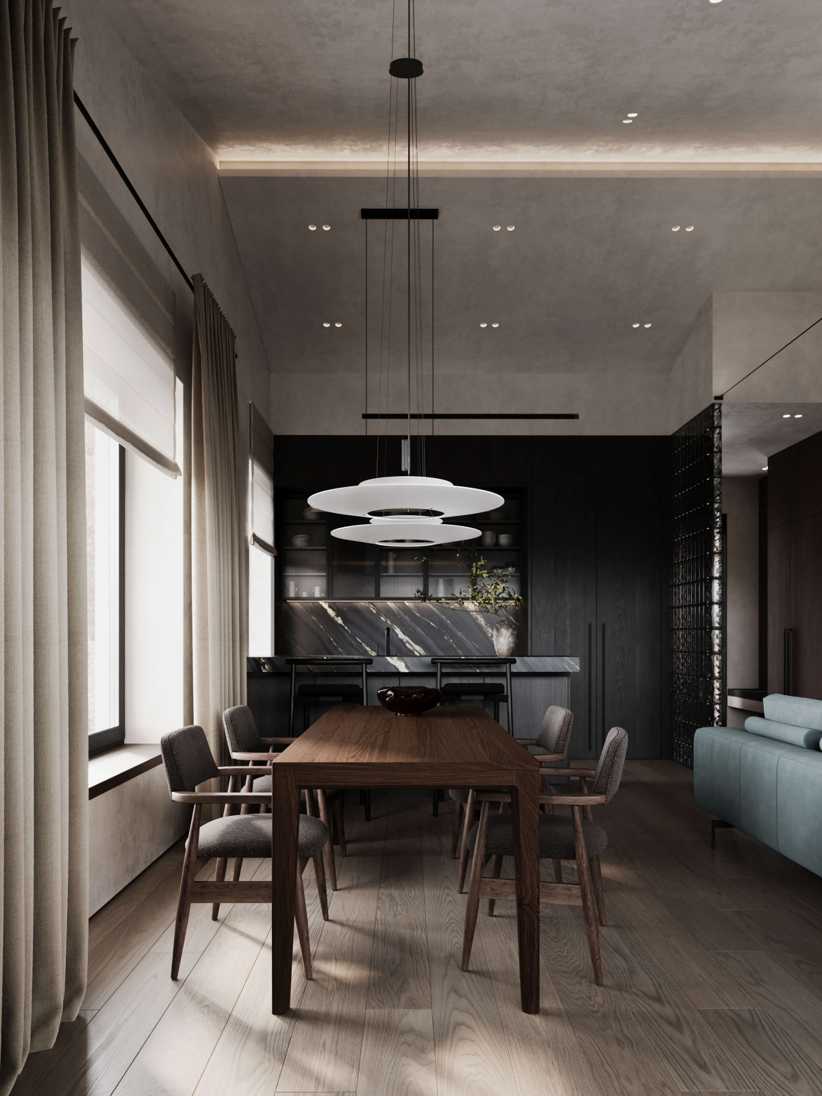 Суровый уют | Дизайн одноэтажного дома в Балашихе