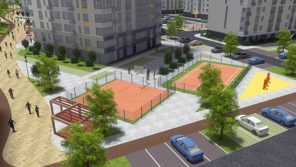Эскизный проект благоустройства территории квартала "Видный"