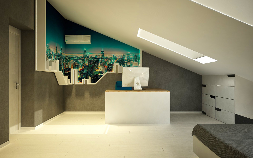 Спальня подростка в г.Уфа по ул. Российской(мансардный этаж).