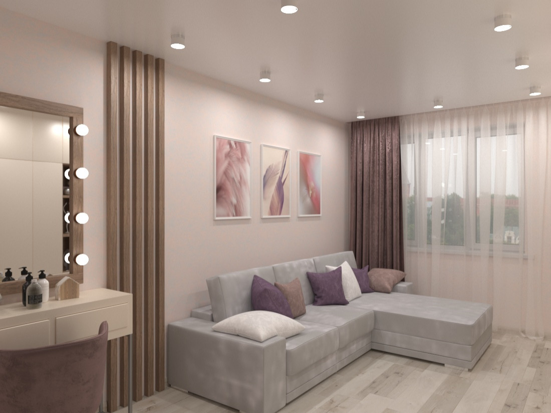 Обложка проекта: Дизайн-проект однокомнатной квартиры