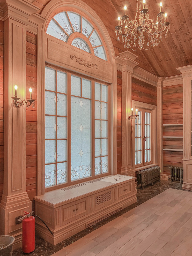 Особняк и Баня в русском стиле с витражом Тиффани