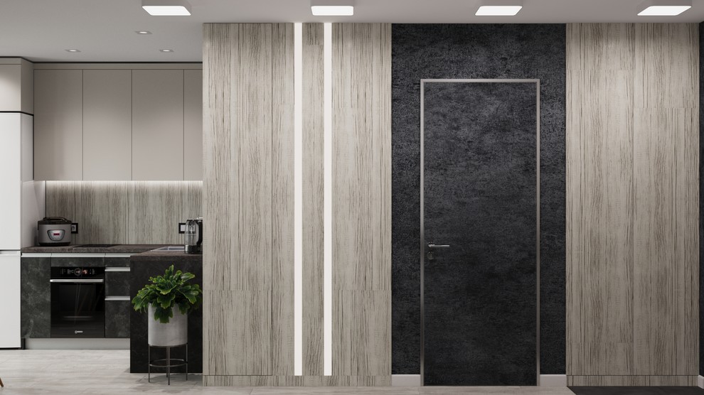 Однокомнатная квартира в холодных тонах