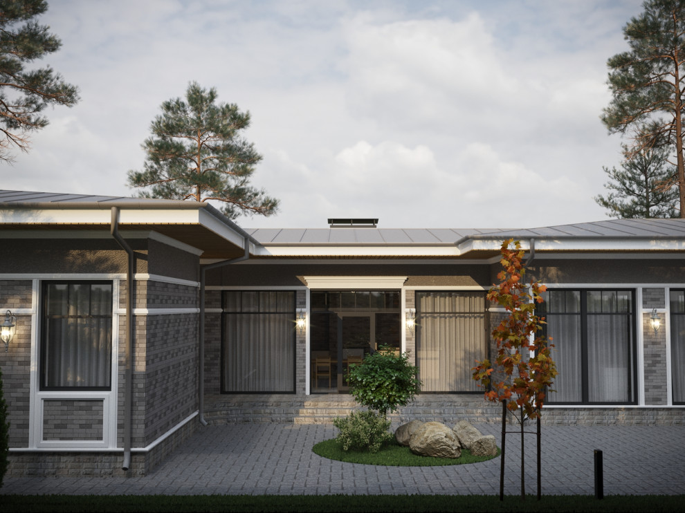 Одноэтажный дом в стиле Райта