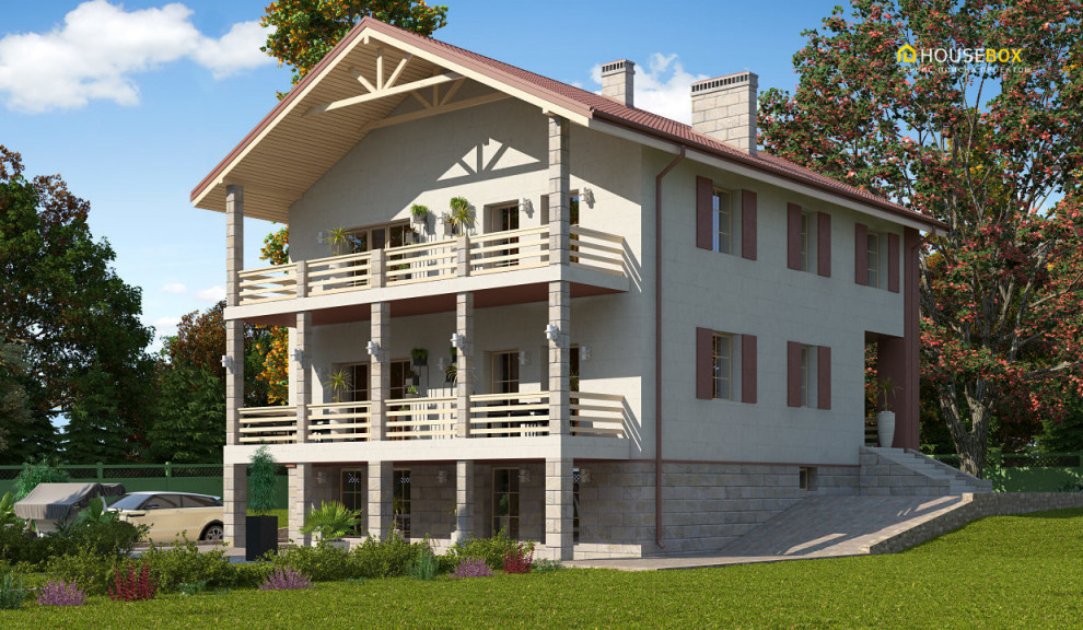 Обложка проекта: Проект дома общей площадью 343 м2