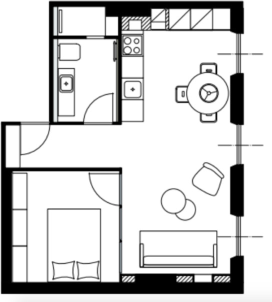 Houzz Франция: 3 проекта квартир-студий с выделенной спальней