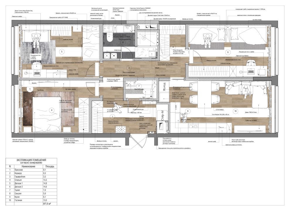 Проект Квартиры 90 м в Клубном Доме VITALITY