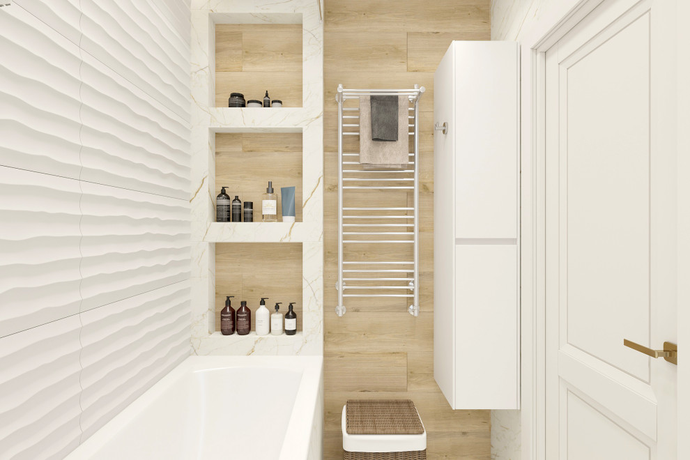 Двухкомнатная квартира 56 кв. м. в стиле неоклассика, в доме серии П-44Т