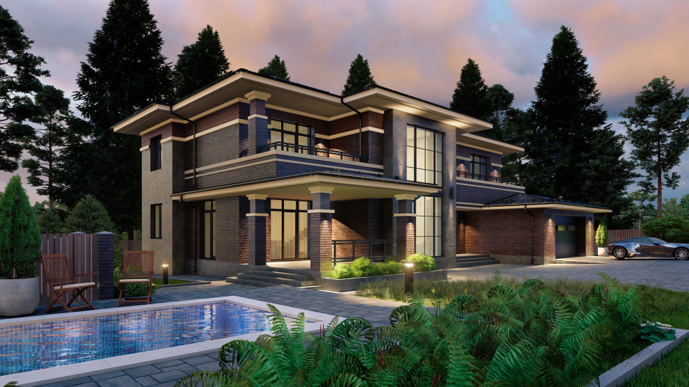 Проект дома в стиле Райта