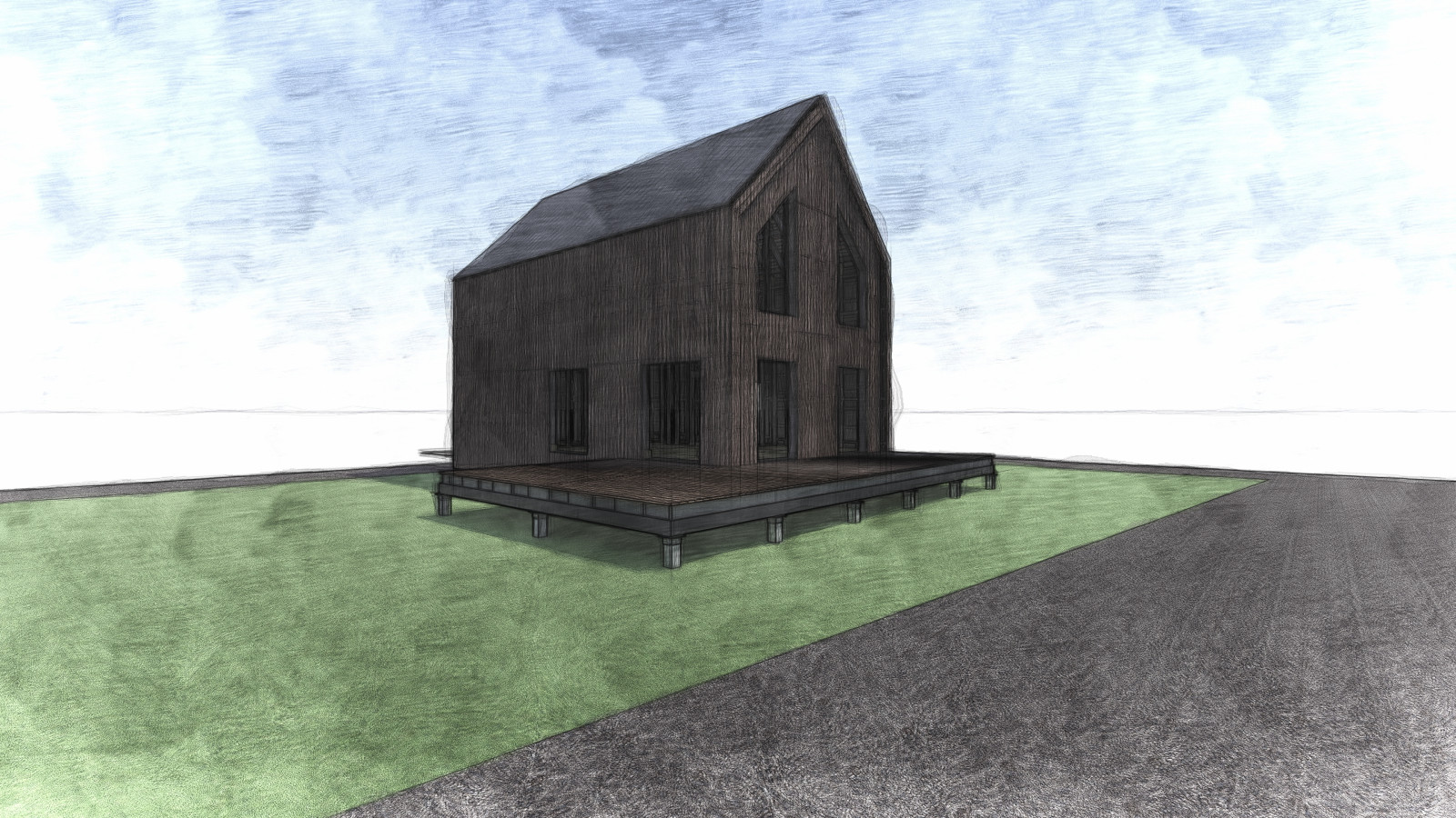 Барн около реки