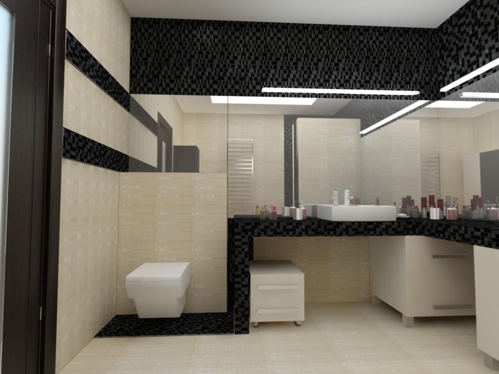 Интерьер загородного дома с красными акцентами