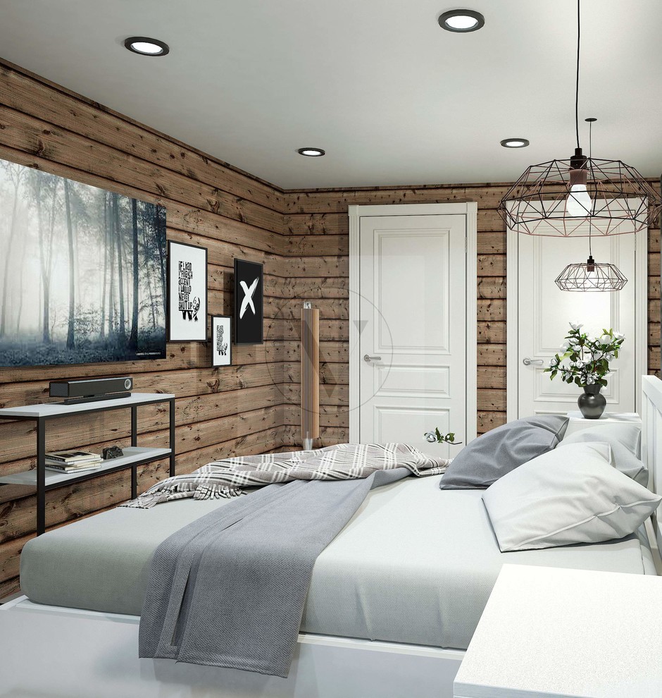 Имитация бруса на стенах создает неповторимый уют деревянного дома