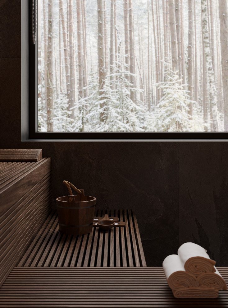 Темный минимализм в коттедже