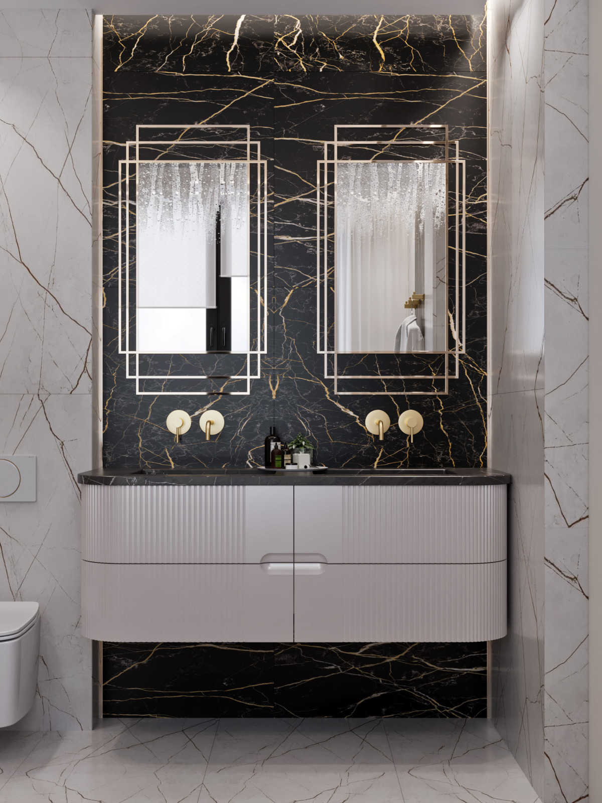 Интерьер в стиле ар-деко в ЖК Пресня Сити