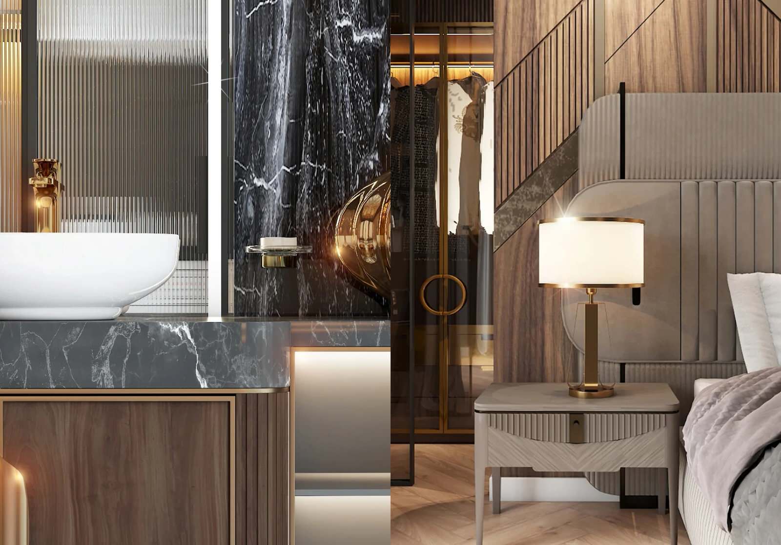 Обложка проекта: Орех и Латунь - дизайн апартаментов в Москве