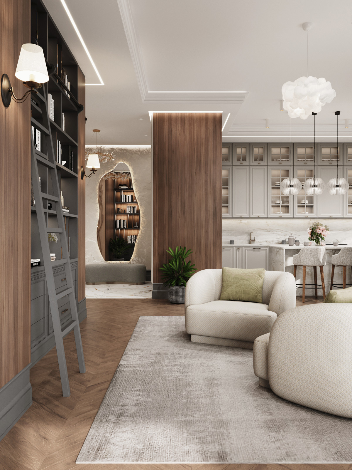 Современный интерьер на 200 кв.м.