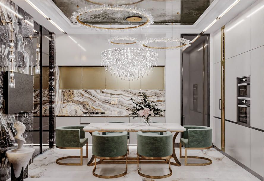 Обложка проекта: дизайн кухни неоклассика